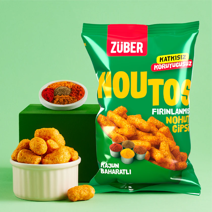 Züber Noutos Kajun Baharatlı Nohut Cipsi 55g