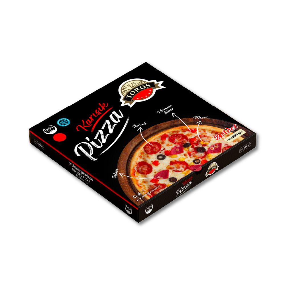 Akdeniz Toros Pizza Karışık Orta 2'Li (2*340 Gr) (Dondurulmuş)