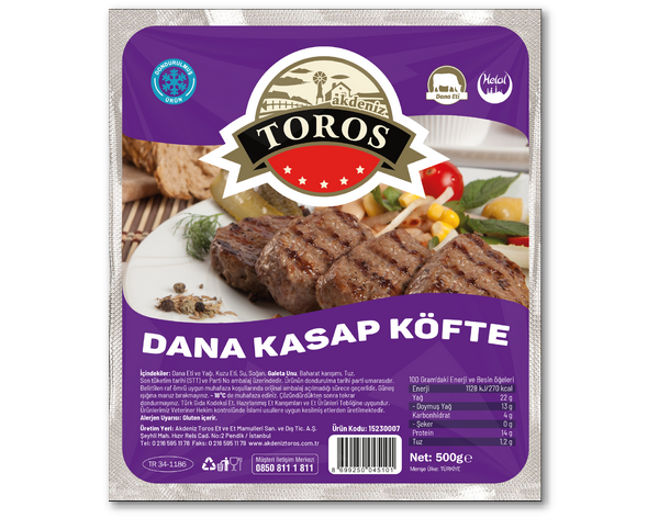 Akdeniz Toros Dana Kasap Köfte 500 Gr (Dondurulmuş)